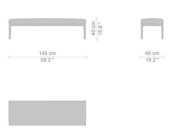 Panca in pelle con copertura removibile Cotone Slim CASSINA fabbrica CASSINA dall'Italia. Foto №6