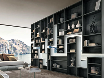 Libreria sospesa divisoria in legno 30mm Weightless LAGO