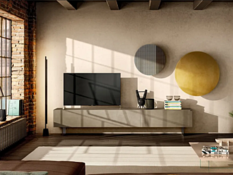 Mobile TV in vetro Materia 1049 LAGO fabbrica LAGO dall'Italia