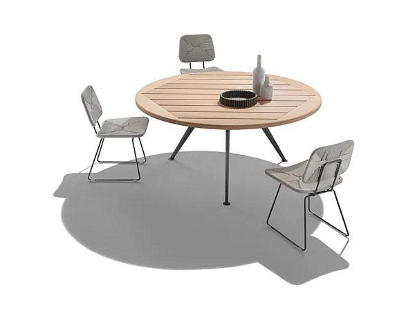 Tavolo da giardino rotondo in iroko Zefiro FLEXFORM fabbrica FLEXFORM dall'Italia. Foto №3