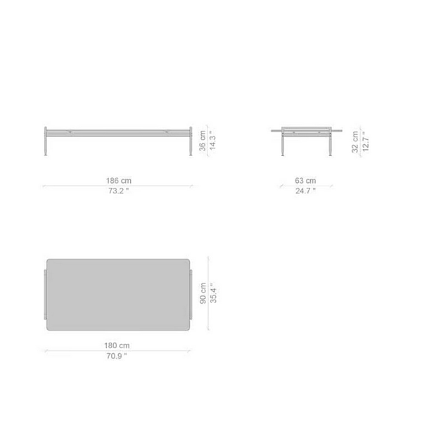 Tavolino da caffè rettangolare in vetro CASSINA Esosoft fabbrica CASSINA dall'Italia. Foto №17