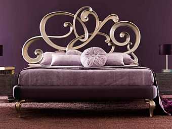 Letto matrimoniale in pelle imbottita con testata morbida CORTEZARI VIOLA SOFT