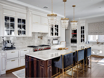 Cucina con isola Chicago North Shore Martini Interiors