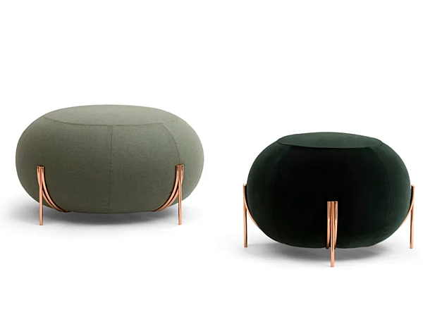 Pouf tondo in tessuto con rivestimento removibile Geo Saba fabbrica SABA dall'Italia. Foto №1