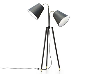 Lampada da terra in frassino LED con treppiede Black Tie