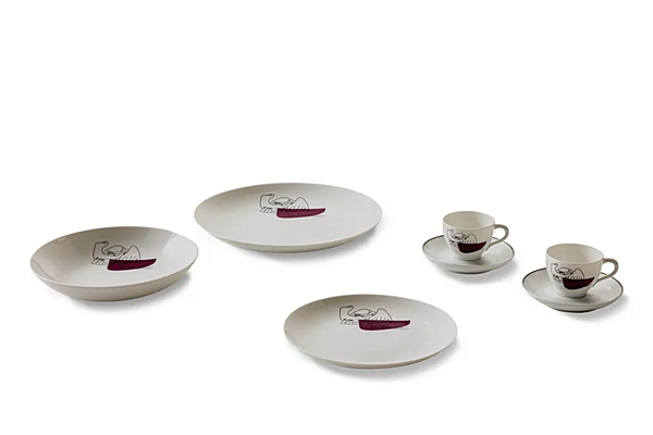 Set di tazze in porcellana con piattino CASSINA GNR Service Prunier GNR 23 fabbrica CASSINA dall'Italia. Foto №8