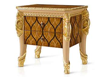 Tavolino da notte rettangolare con cassetti in legno A.R. Arredamenti collezione Harmony 386