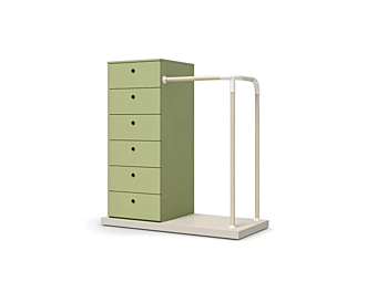 Panca con cassetti in legno sistema Loop Nidi