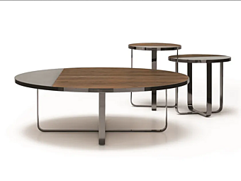 Tavolino da caffè rotondo in noce ARTE BROTTO collezione Principe MP 1020 MP.1020/H, MP.1020/T, MP.1020/B