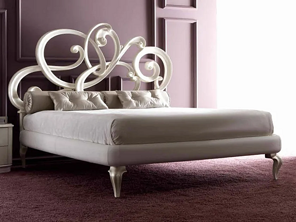 Letto matrimoniale in pelle imbottita con testata morbida CORTEZARI VIOLA SOFT fabbrica CORTE ZARI dall'Italia. Foto №3