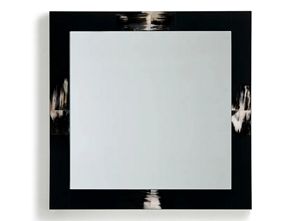 Specchio a muro quadrato in legno con inserimenti in corno Erasmo ARCAHORN 1420 fabbrica ARCAHORN dall'Italia. Foto №1