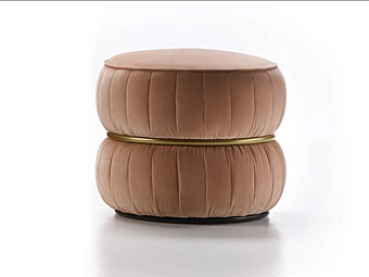 Pouf rotondo in velluto Lillo Black Tie LIL55