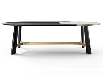Tavolo ovale in legno e marmo Calacatta Oro Black Tie Opera OPE26C, OPE26F