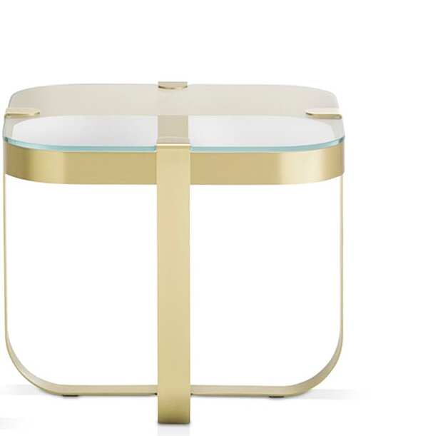 Tavolino da caffè quadrato in vetro e ferro SABA Ring fabbrica SABA dall'Italia. Foto №1