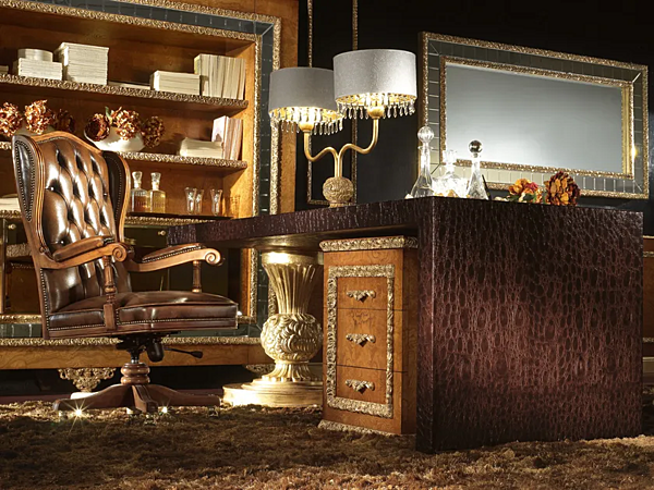 Scrivania rettangolare con cassetti in legno A.R. Arredamenti Royal 718 fabbrica A.R.ARREDAMENTI SRL dall'Italia. Foto №2