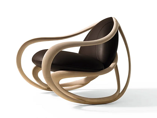 Poltrona a dondolo con braccioli in legno GIORGETTI MOVE 69810 fabbrica GIORGETTI dall'Italia. Foto №1