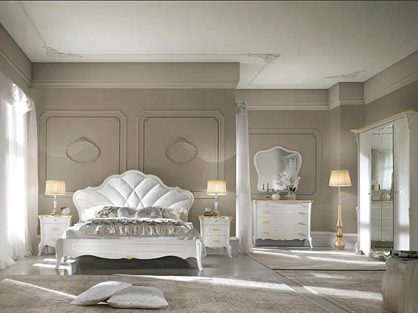 Letto matrimoniale in legno con testata imbottita CASA +39 GIULIETTA 3302, 3304 fabbrica CASA +39 dall'Italia. Foto №4