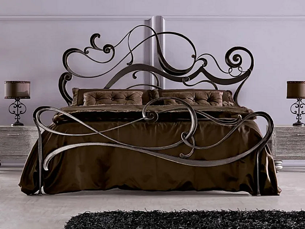 Letto matrimoniale con testata imbottita in tessuto Safira CORTEZARI 917 fabbrica CORTE ZARI dall'Italia. Foto №1