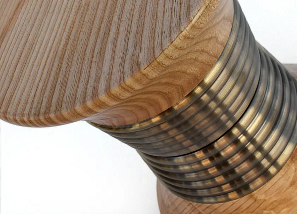 Pouf in legno a bassa cenere Padaung BRABBU fabbrica BRABBU dall'Italia. Foto №3