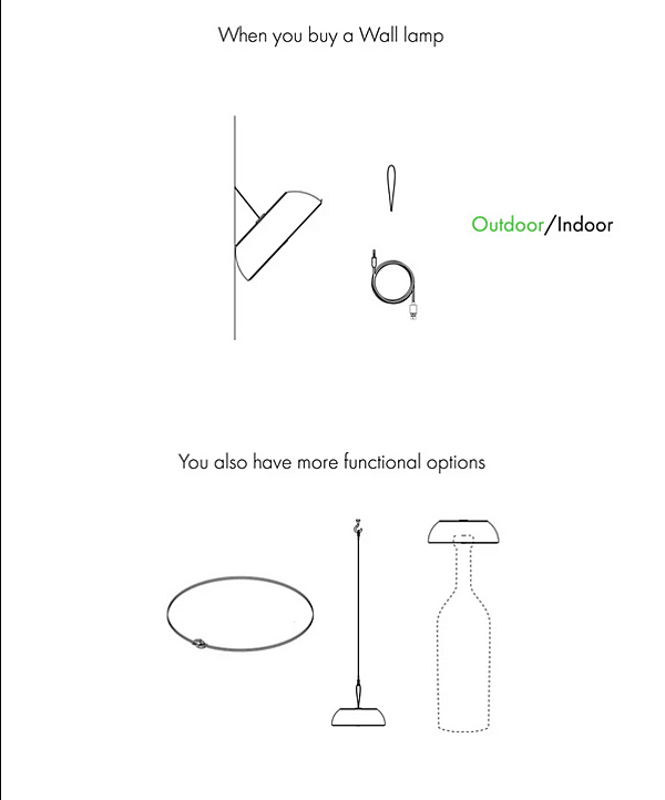 Lampada da parete portatile multifunzionale in materiale AXOLIGHT FLOAT fabbrica Axolight dall'Italia. Foto №7