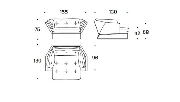 Poltrona con braccioli in tessuto imbottito Saba New York Suite fabbrica SABA dall'Italia. Foto №6