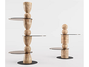 Libreria totem in legno e vetro Bizzotto Italia Pluff 8006, 8007