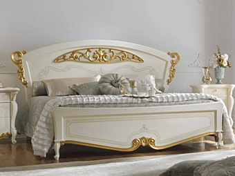 Letto matrimoniale in legno con testata imbottita CASA +39 LA FENICE 1301, 1303
