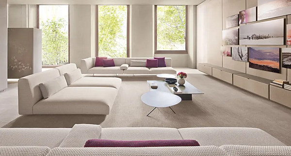 Tavolino da caffè rotondo basso in legno PAOLA LENTI LEVER B103 fabbrica PAOLA LENTI dall'Italia. Foto №6