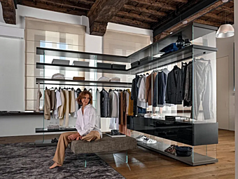 Armadio walk-in modulare in legno LAGO collezione AIR 1471 2096, 2097, 2098