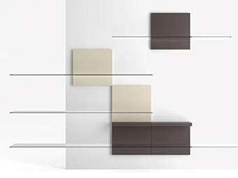 Libreria in cristallo con supporto TV scorrevole F.lli Orsenigo fabbrica ORSENIGO dall'Italia