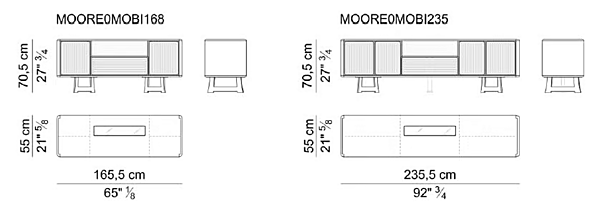 Credenza in legno rivestita in pelle con ante Moore i 4 Mariani fabbrica i 4 Mariani dall'Italia. Foto №7