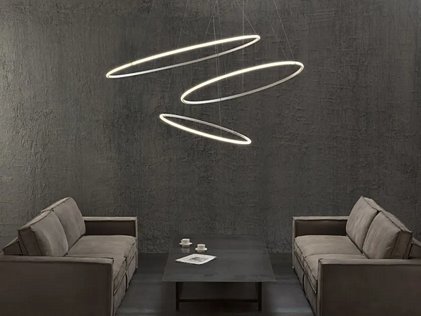 Lampadario LED in metallo Fabbian Olympic F45 3x fabbrica Fabbian dall'Italia. Foto №1