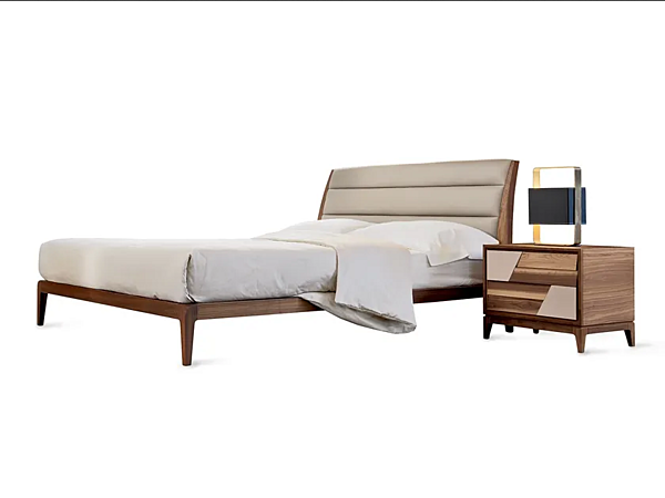 Letto matrimoniale in noce con testata imbottita DALE Verso Nord P 112 fabbrica Dale Italia (by Cantiero) dall'Italia. Foto №3
