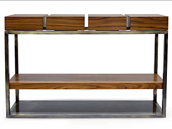 Tavolo console rettangolare in legno con cassetti Cassis BRABBU