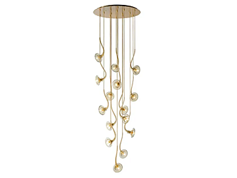 Lampada a sospensione in vetro soffiato Ikebana 15 MULTIFORME SS3370-15-FK1