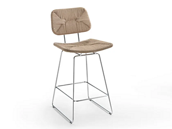 Sgabello alto con schienale in paglia FLEXFORM ECHOES