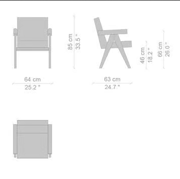 Poltrona con braccioli in tessuto CASSINA COLLEZIONE COMMITTEE fabbrica CASSINA dall'Italia. Foto №9
