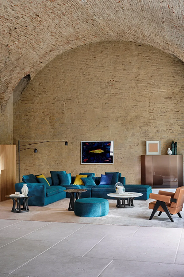 Vaso in ottone verniciato con elementi in vetro di Murano Colourdisc ambra CASSINA 79711+797 12 fabbrica CASSINA dall'Italia. Foto №7