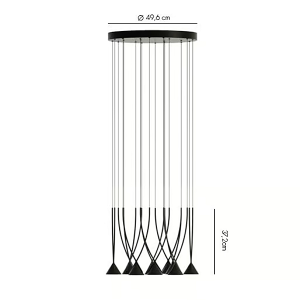 Lampada a sospensione in vetro riciclato e nylon AXOLIGHT Jewel fabbrica Axolight dall'Italia. Foto №12