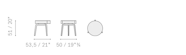 Tavolino da caffè rotondo in pelle POLTRONA FRAU Fiorile fabbrica POLTRONA FRAU dall'Italia. Foto №6