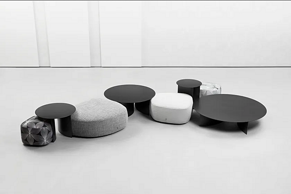 Pouf con rivestimento sfoderabile in tessuto Pierre Flou fabbrica Flou dall'Italia. Foto №3