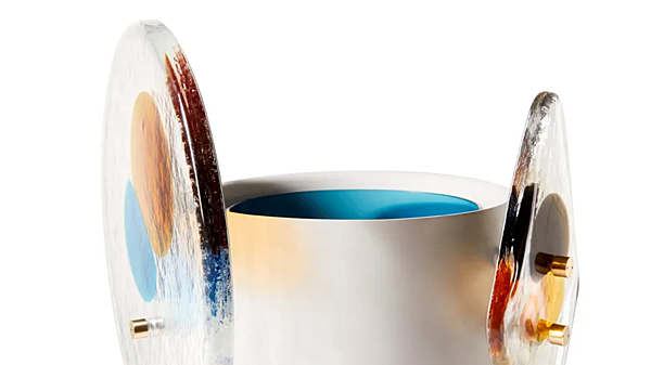 Vaso in ottone verniciato con elementi in vetro di Murano Colourdisc Horizon CASSINA 79702+797 12 fabbrica CASSINA dall'Italia. Foto №5