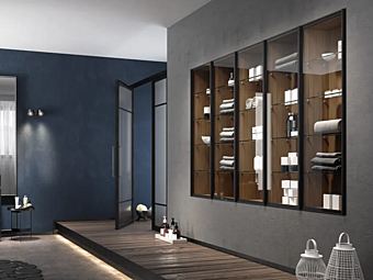 Mobile bagno a muro con ante in vetro Passepartout ARTELINEA fabbrica ARTELINEA dall'Italia