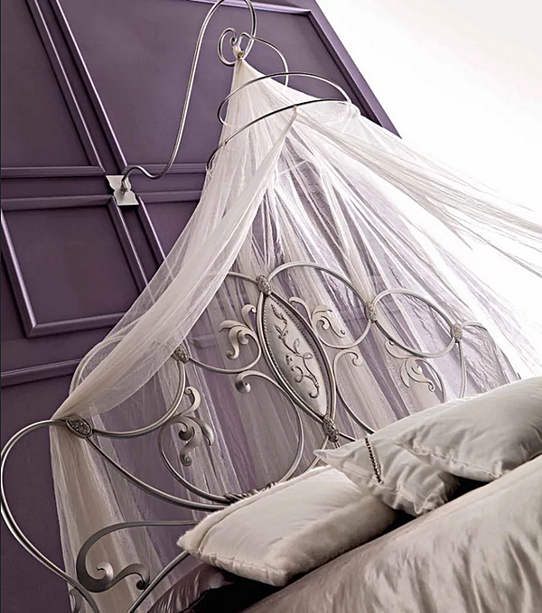 Letto matrimoniale con testata imbottita in tessuto Tiffany CORTEZARI fabbrica CORTE ZARI dall'Italia. Foto №3