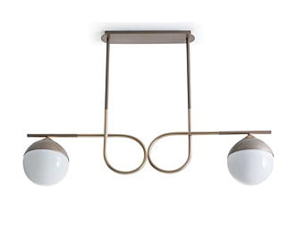 Lampada a sospensione in vetro e ferro LED Node CORTEZARI 1495