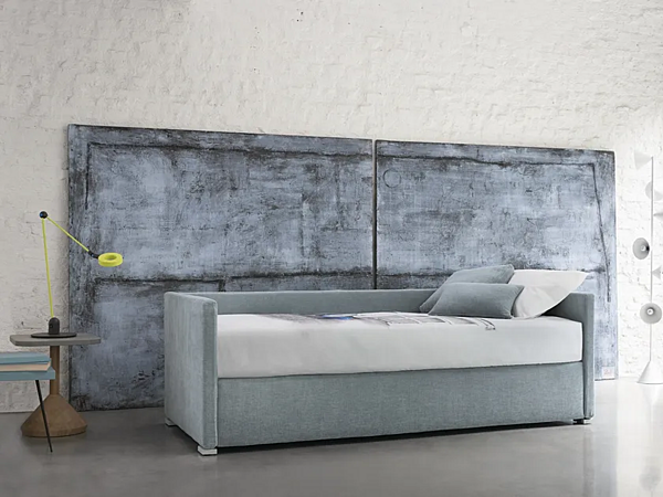 Letto singolo convertibile in tessuto Flou collezione Biss fabbrica Flou dall'Italia. Foto №10
