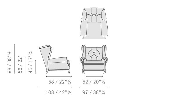 Poltrona in pelle trapuntata con braccioli 2019 POLTRONA FRAU fabbrica POLTRONA FRAU dall'Italia. Foto №18