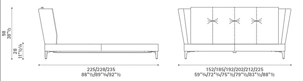 Letto matrimoniale con testata imbottita in tessuto Bretagna POLTRONA FRAU fabbrica POLTRONA FRAU dall'Italia. Foto №5