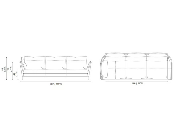 Divano in pelle a tre posti Bretagne POLTRONA FRAU fabbrica POLTRONA FRAU dall'Italia. Foto №6