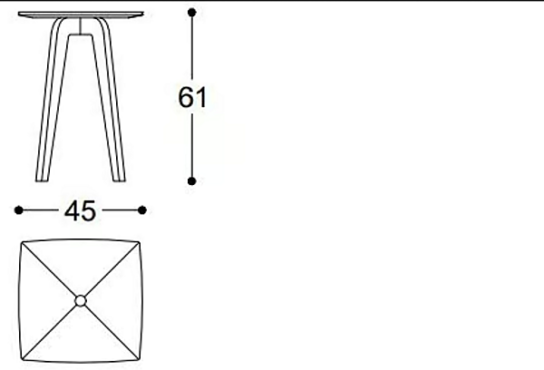 Tavolino laterale quadrato in noce Black Tie Tommi TOM47QC, TOM47QF, TOM61QC, TOM61QF fabbrica Black Tie dall'Italia. Foto №5